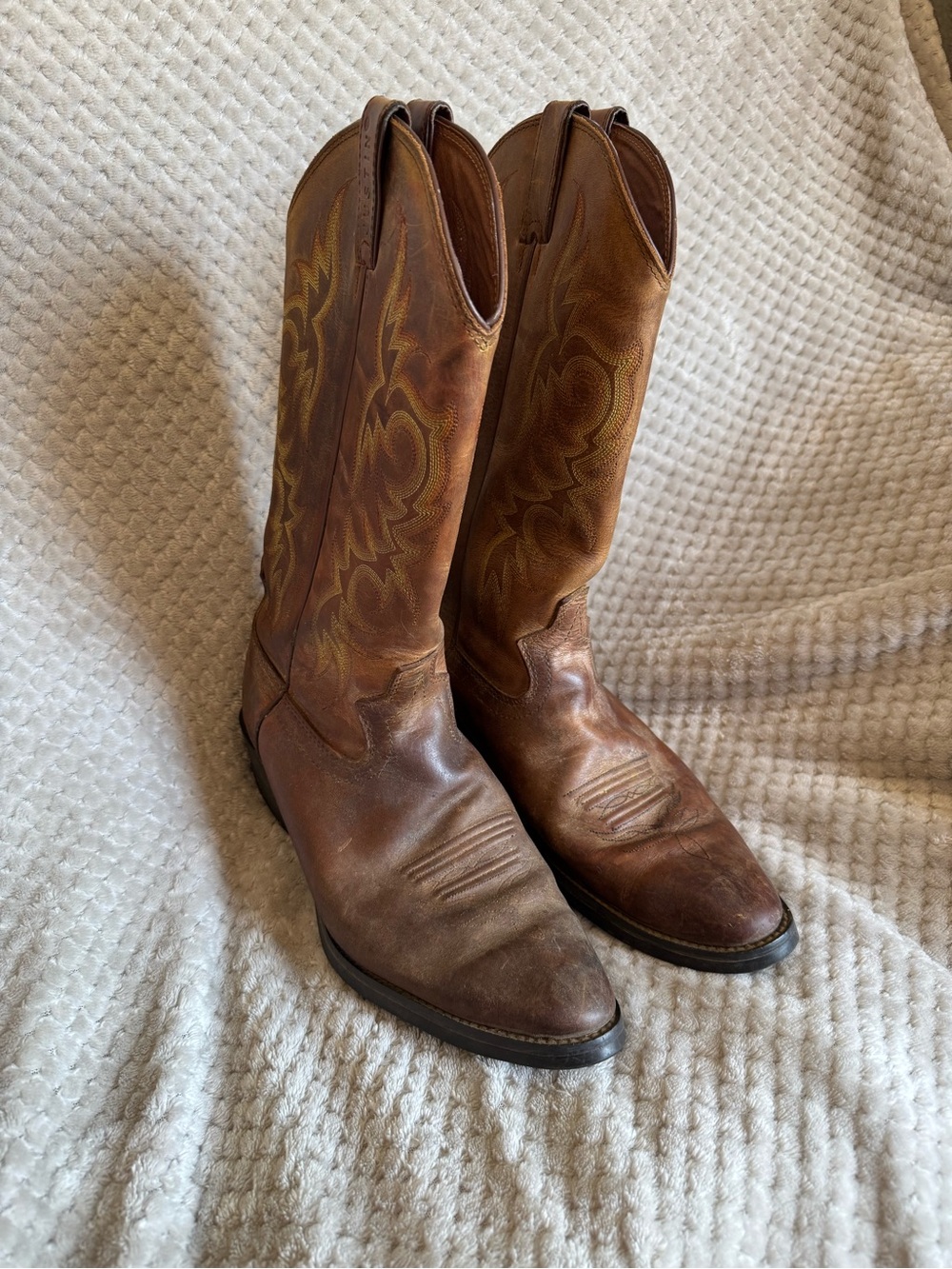 Justin Boots Brown Leather Women's Western Heeled Boots